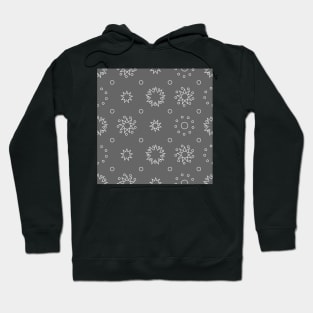 Suns and Dots White Lines on Grey Repeat 5748 Hoodie